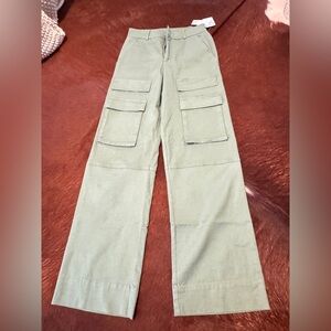 NWT BP Wide Leg Cargo Pant In Green Size 26